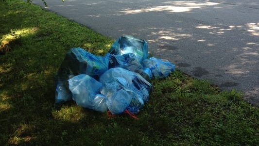 Waste Pro and Curbside Management both say blue bags of recyclables picked up in the county are being recycling. Waste Pro picks up recycling from county residents, and the company requires the blue bags to differentiate the materials from trash.