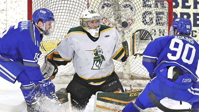 St. Norbert College goalie T.J. Black is ranked second in the country in allowing 1.37 goals and third with a .941 save percentage.