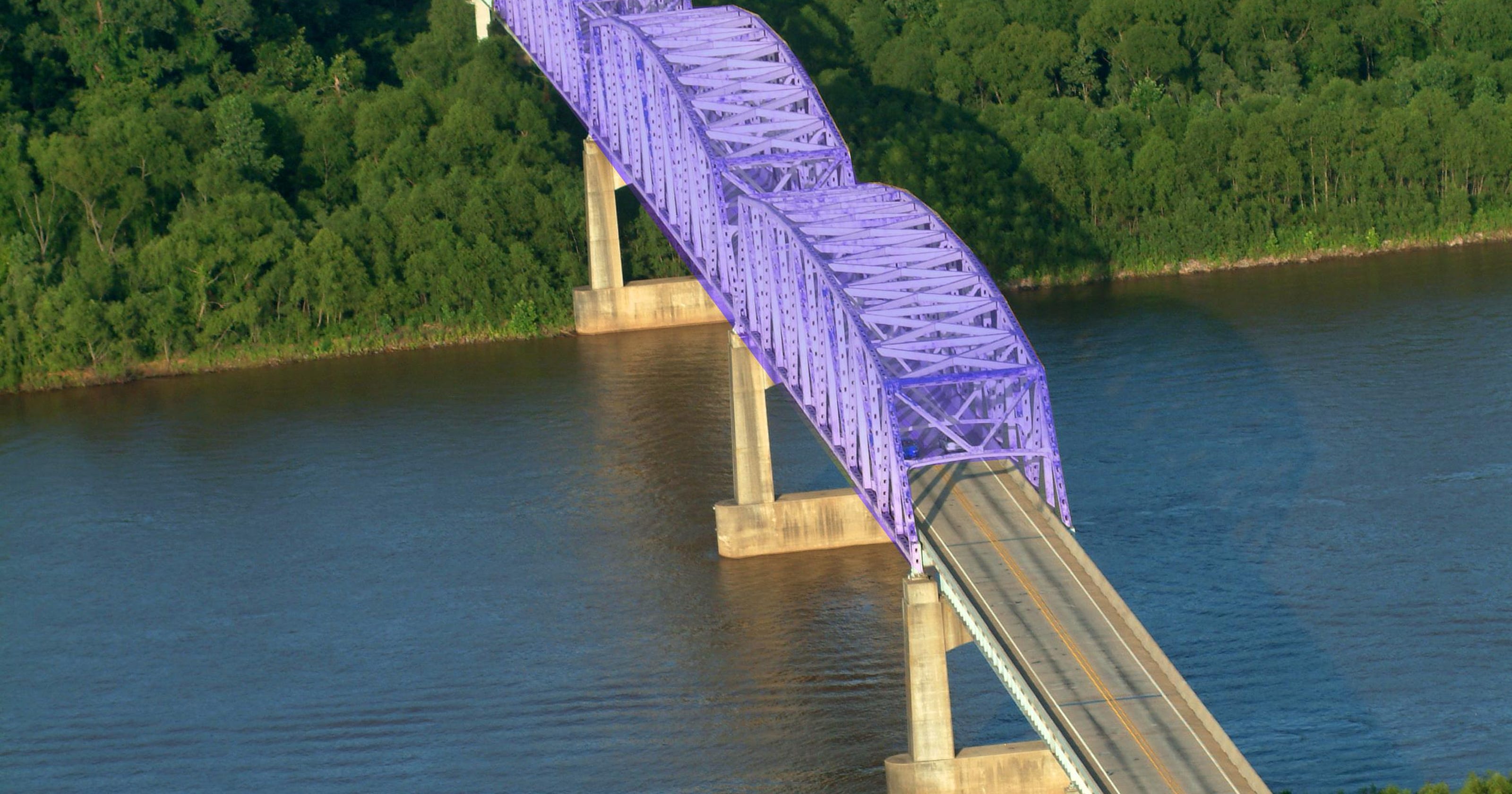 Crossing purple bridges over red rivers