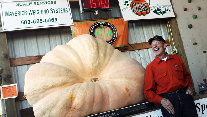 The annual Giant Pumpkin Weigh-Off takes place Oct. 3, 2015, at Bauman’s Farm & Garden.
