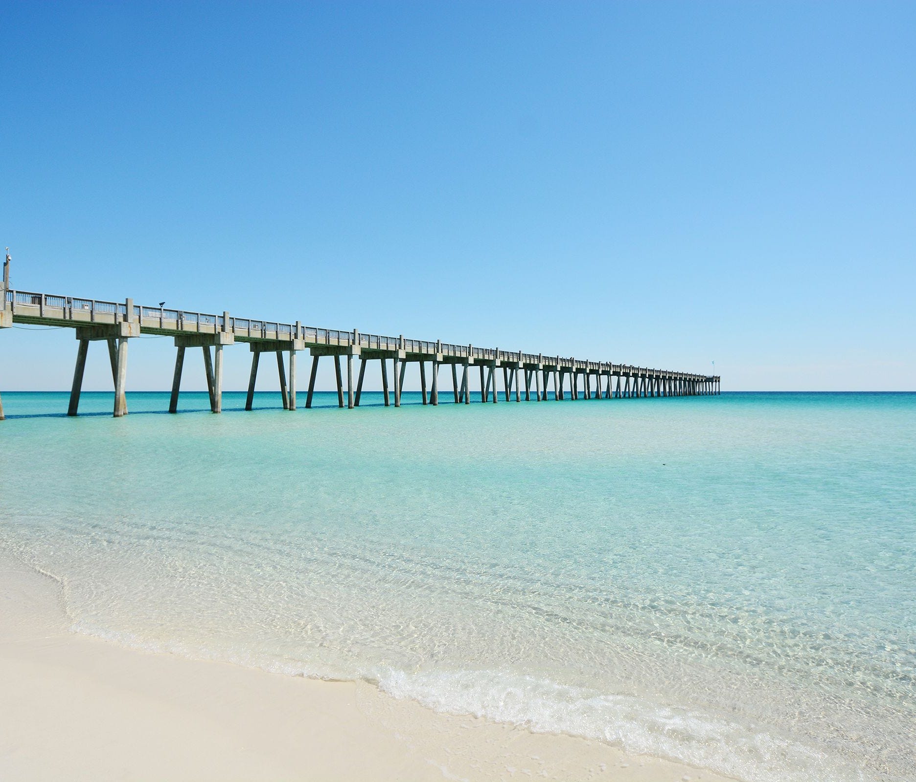 The Pensacola Beach pier is great for fishing and sight seeing.