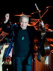Singer Paul Simon performs on stage at the Bilbao Exhibition