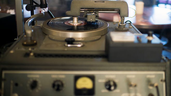 The Vault's record lathe, a machine used to cut master recordings on vinyl.