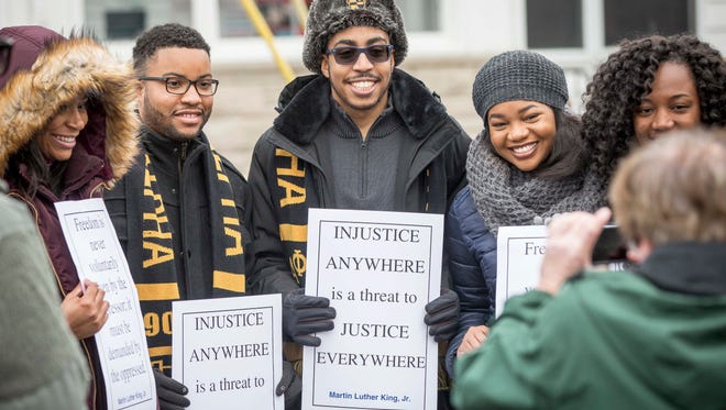 Dozens gathered for the annual Martin Luther King Jr. Day Unity March on Ball State’s campus Monday morning. The walk from the Multicultural Center to Shaffer tower happened after a breakfast held at the L.A. Pittenger Student Center.