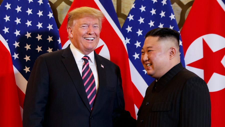 President Donald Trump meets North Korean leader Kim Jong Un, Wednesday, Feb. 27, 2019, in Hanoi, Vietnam.