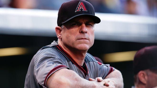 Diamondbacks manager Chip Hale looks on in the first inning against the Colorado Rockies at Coors Field.