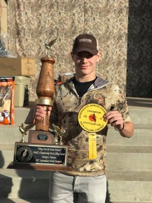 Mason Tait, 16, of Germantown won the Intermediate division at the 2018 World Duck Calling Championships in Stuttgart, Arkansas.