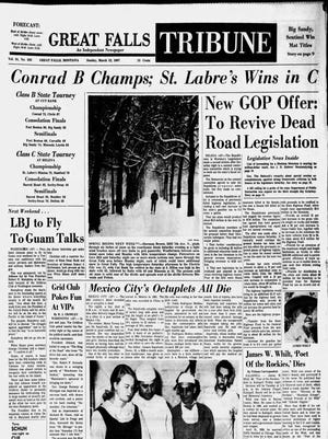 Front page of the Great Falls Tribune, March 12, 1967.