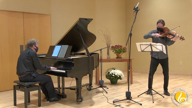 Pianist Randall Hodgkinson and violist Mark Berger performed Thursday in an hour-long streaming Spotlight Concert, presented by the Worcester Chamber Music Society.