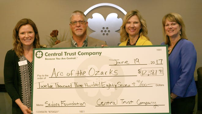 The Stephen and Helen G. Sedora Charitable Trust managed by Central Trust Company awarded The Arc of the Ozarks $12,387.41 to help fund the organization’s “No Limits” Summer Recreation program.