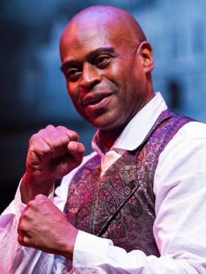 Actor and playwright Tommie J. Moore stars in the Delaware Theatre Company production of his "Dare to Be Black," about boxing legend Jack Johnson.