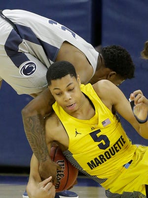 Marquette sophomore guard Greg Elliott has injured his left thumb in each of his two seasons.