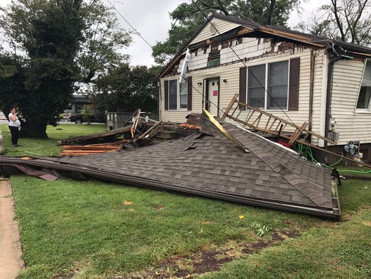 Damage from a possible tornado Monday, Aug. 7 in Salisbury.