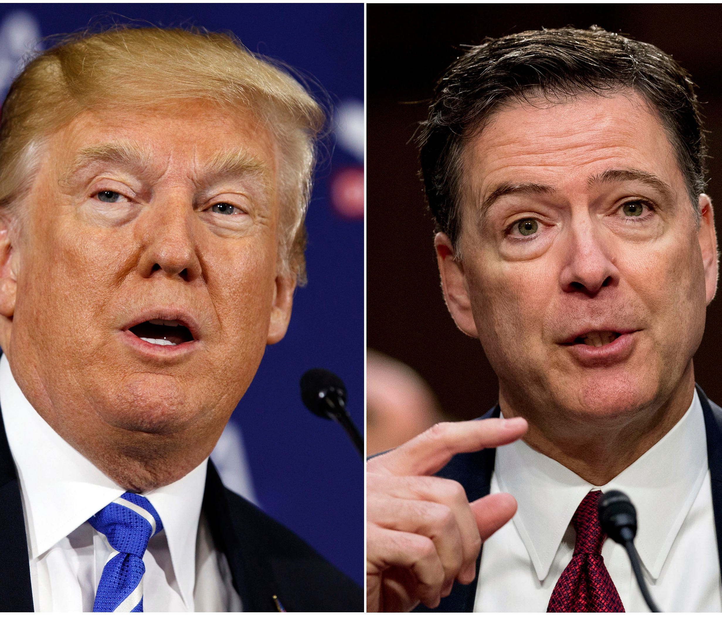 President Trump (left) and James Comey (right).