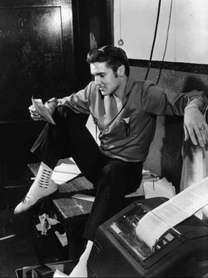 Elvis Presley dropped by The Commercial Appeal on the night of June 8, 1956, and found an offbeat note. He saw a story that a Canadian radio station was banning his records. 'A lot of people like it,' was one of his comments.