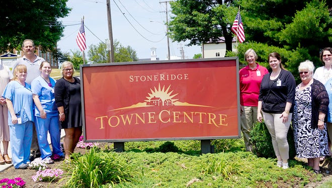 The leadership team at StoneRidge Towne Centre in Myerstown, from left, Valerie Sweatlock, Jacqueline Willman, Joe Bononno, Kristine Tait, Kori Bingaman, Katrina Wagner, Stacey Berard, Pamela Meyer, Nancy Plummer and Elaine Kirkwood pose for photo after the retirement facility was informed by the state Department of Health that it received a deficiency-free survey. Each year the Department of Health conducts the Medicare and Medicaid State Licensure Survey of every nursing facility in the state. A team of four surveyors arrived spent several days reviewing and assessing dietary, activities programming, behavioral programs, pharmacy services, clinical operations and the overall level of care at the facility. The team told Bingaman that the overall care at Towne Centre is very good, and that no deficiencies were found, according to news release from StoneRidge.