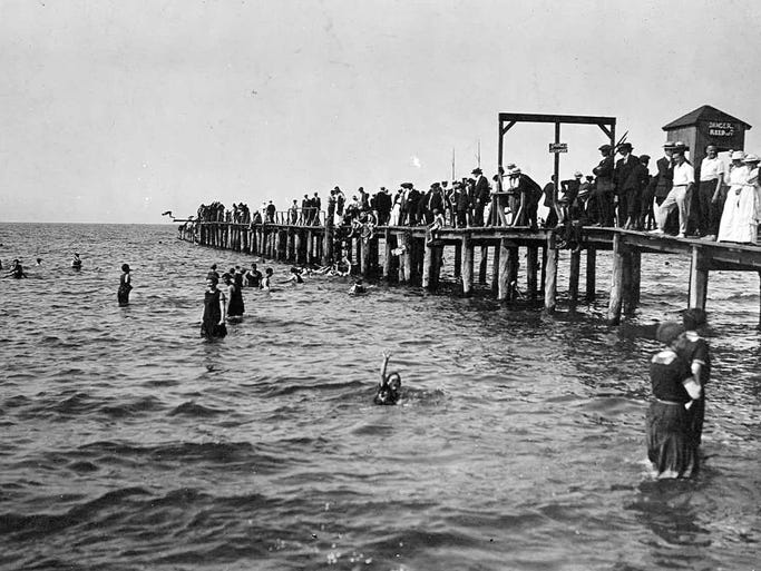 Sea Breeze bathing beach is seen in this 1914 photo.