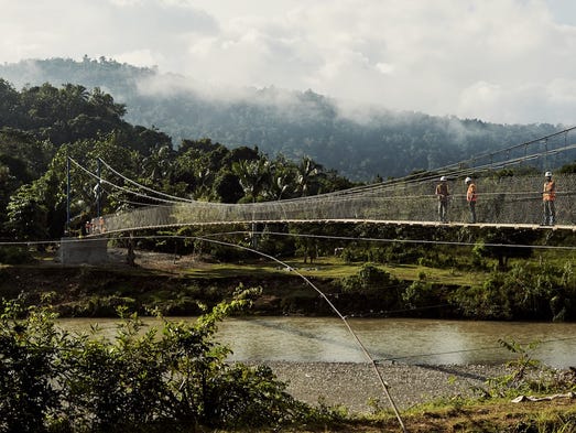 The Chameau footbridge in Haiti has been a literal