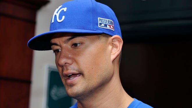 Jeremy Guthrie caused a stir by wearing a T-shirt that seemed to poke fun at his former team, the Baltimore Orioles.