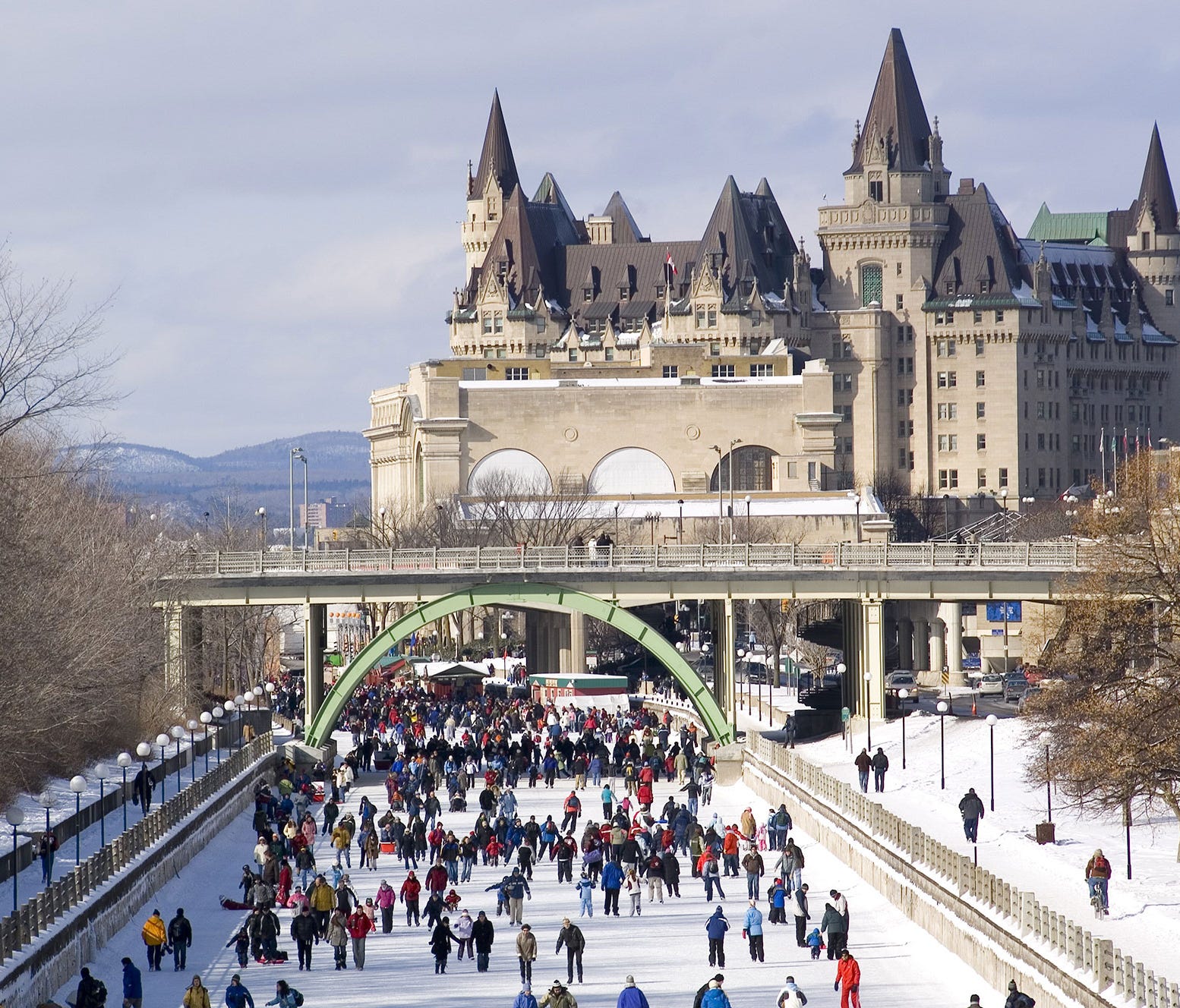 Canal Skateway with the Fairmont-Chateau Laurier.