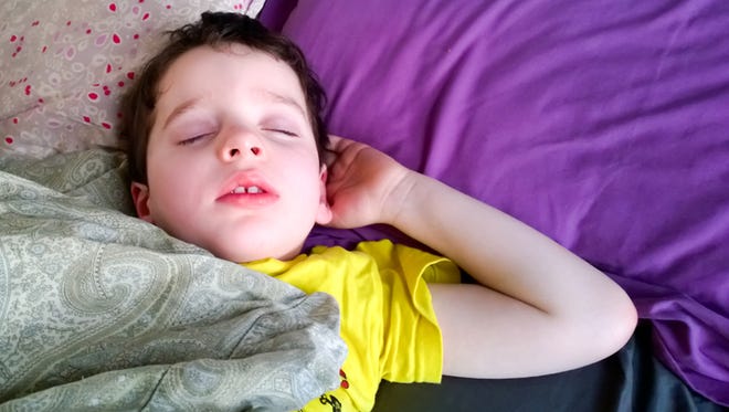 A young child sleeping