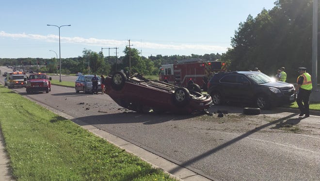 A rollover crash blocked Ninth Avenue North for nearly two hours Monday morning.