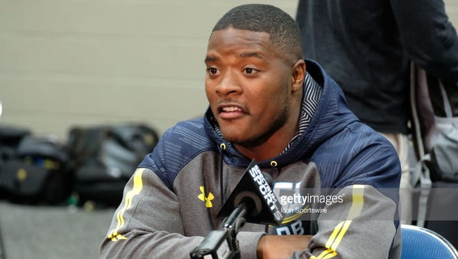 Former University of Cincinnati safety Mike Tyson is shown here at the NFL Combine earlier this year. Tyson was drafted by Seattle in the sixth round Saturday.
