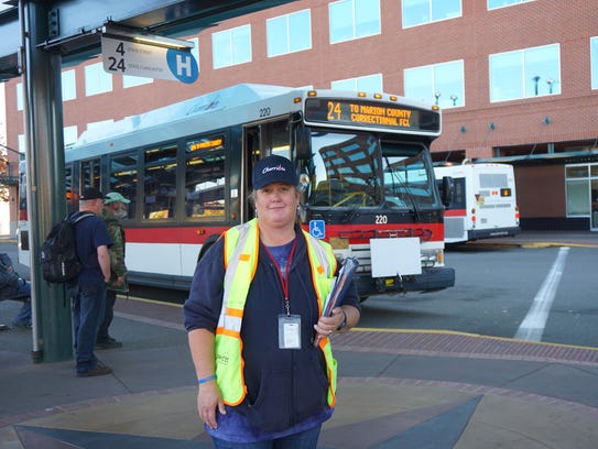 Rachael Beem works as a transit host for Cherriots