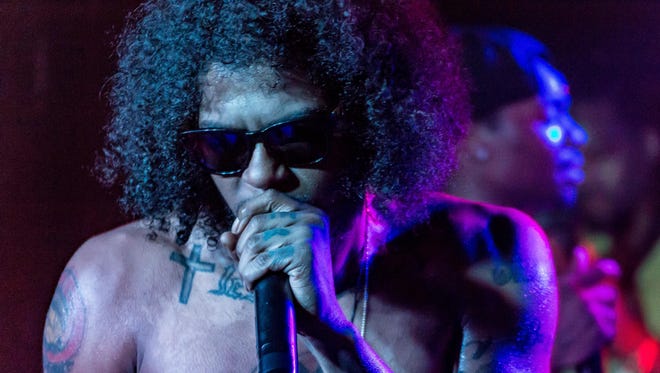 Rapper Ab-Soul preforms songs from his new album 'Do What Thou Wilt.' during his YMF tour at Pots on Fri., Apr. 29th 2017