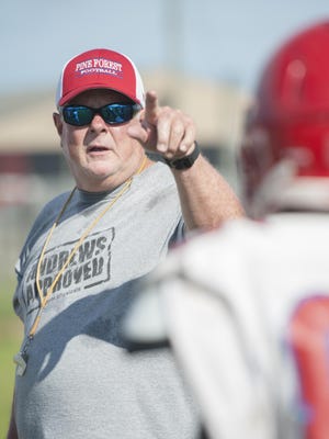Head Coach Jerry Pollard during football practice at Pine Forest High School in Pensacola, FL on Tuesday, August 16, 2016.