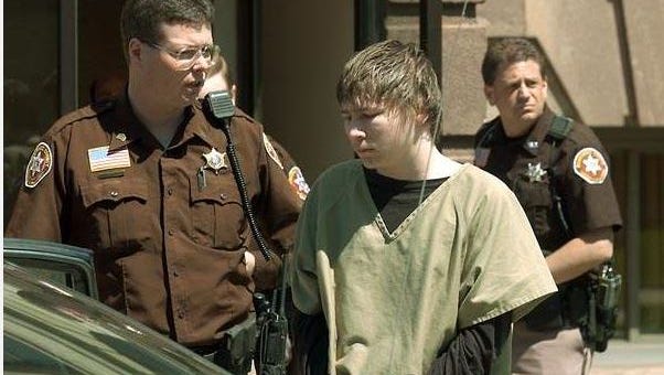 Brendan Dassey is led out of the Manitowoc County Courthouse following a motion hearing in May 2006.