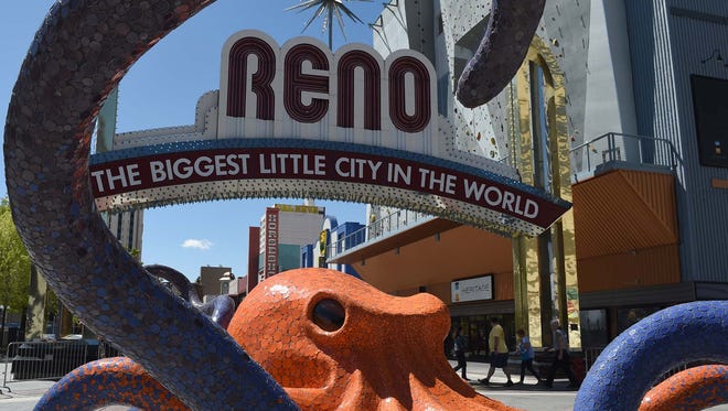 Sculptures from the 2016 Reno Sculpture Fest in downtown Reno in May 2016. 