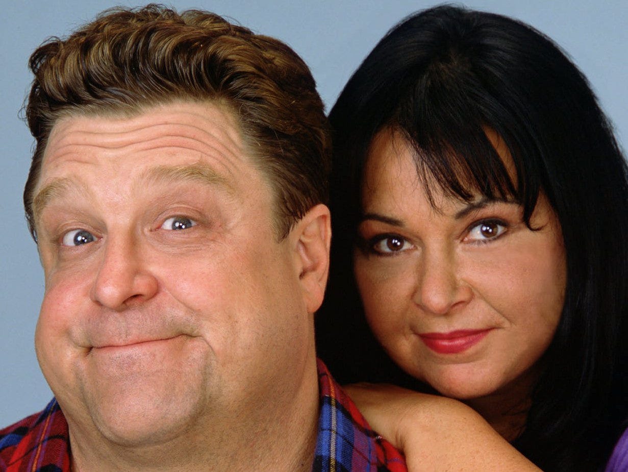 John Goodman, left, and Roseanne Barr, seen in a 1990s photo during the original run of 'Roseanne,' could be back on TV in a revival of that hit sitcom.