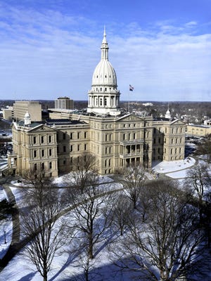 A view of the Michigan Capitol.