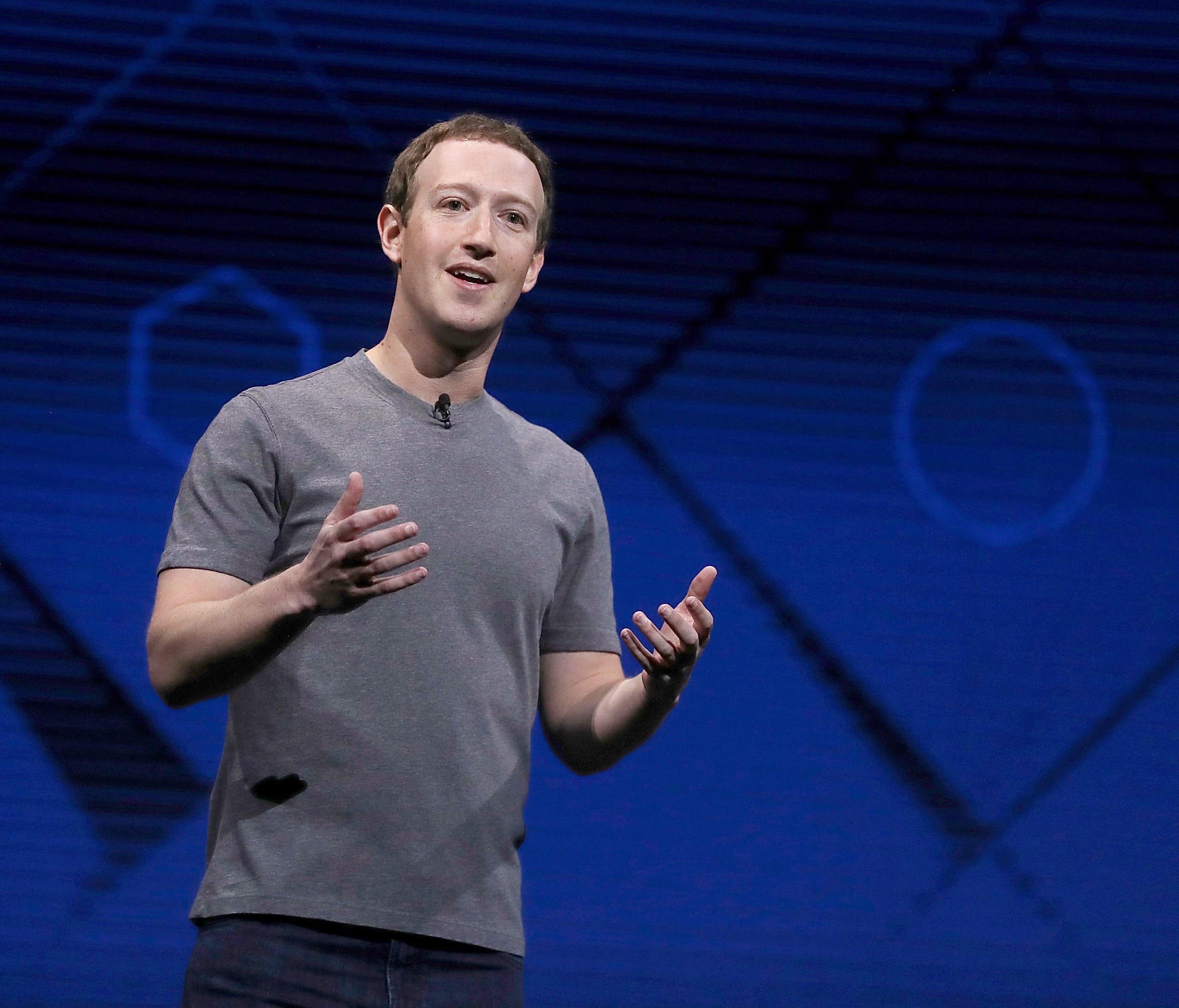 Mark Zuckerberg delivers the keynote address at Facebook's F8 Developer Conference.