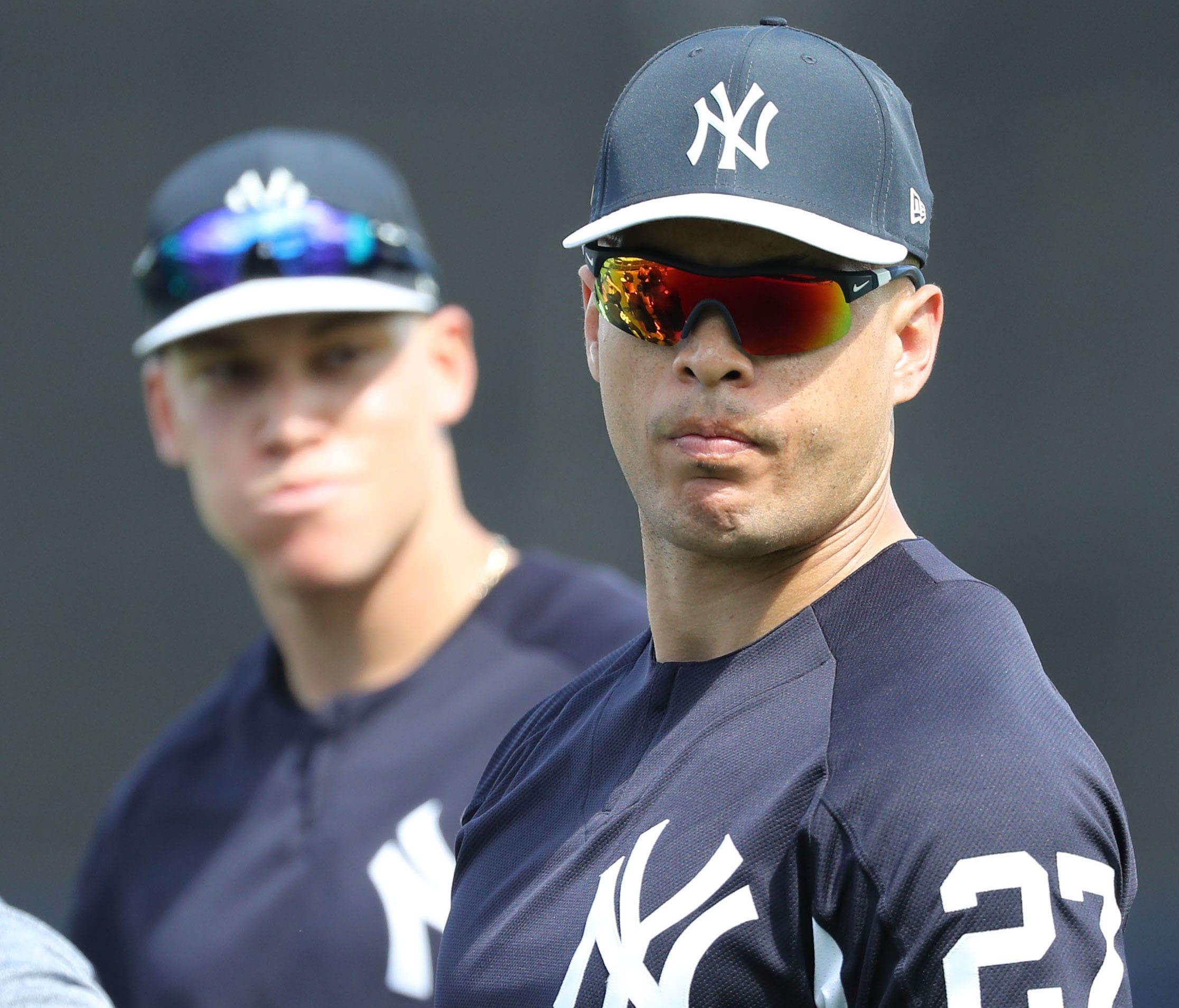 Yankees sluggers Giancarlo Stanton and Aaron Judge prepare for the 2018 season.