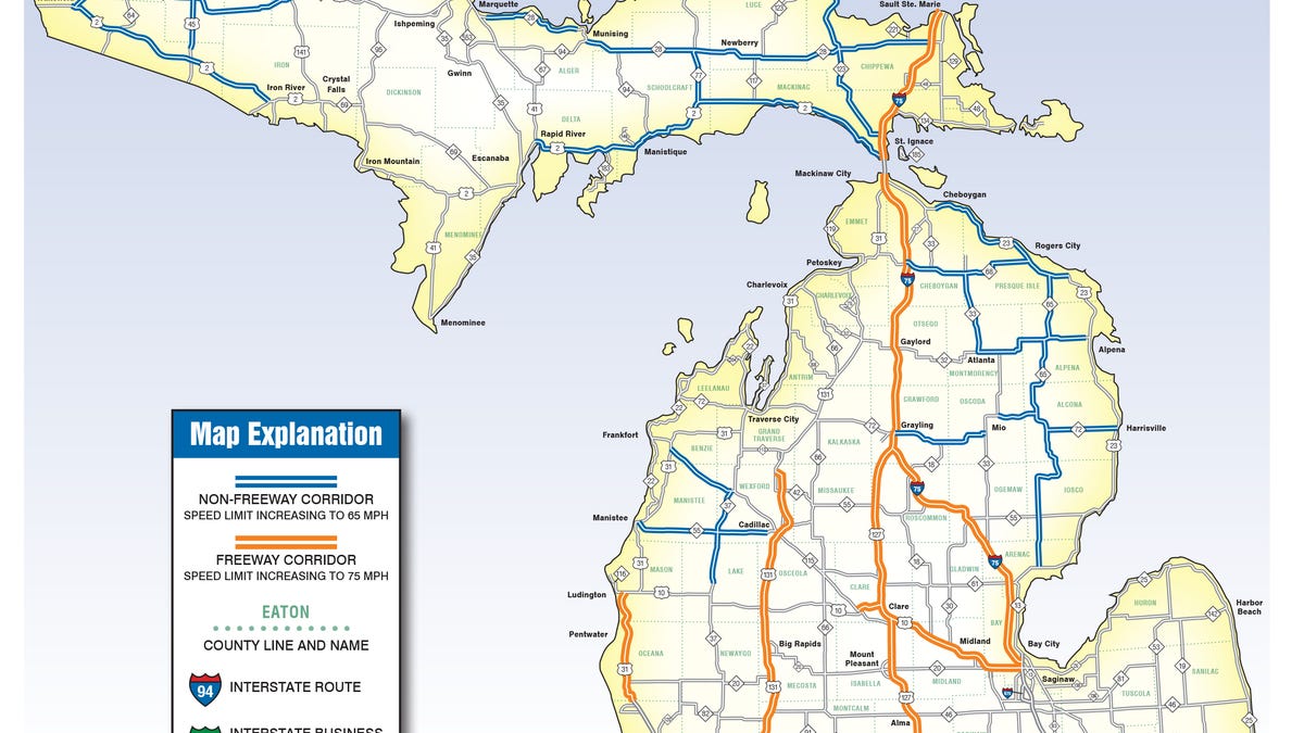 Michigan Speed Limit Map 2022