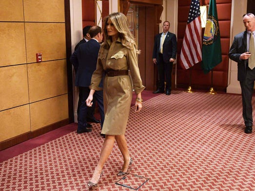 First lady Melania Trump made a solo appearances on