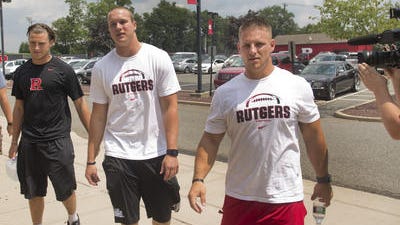 
Rutgers tight end Tyler Kroft (middle) was named to the watch list for the John Mackey Award given to the nation’s best at his position.
