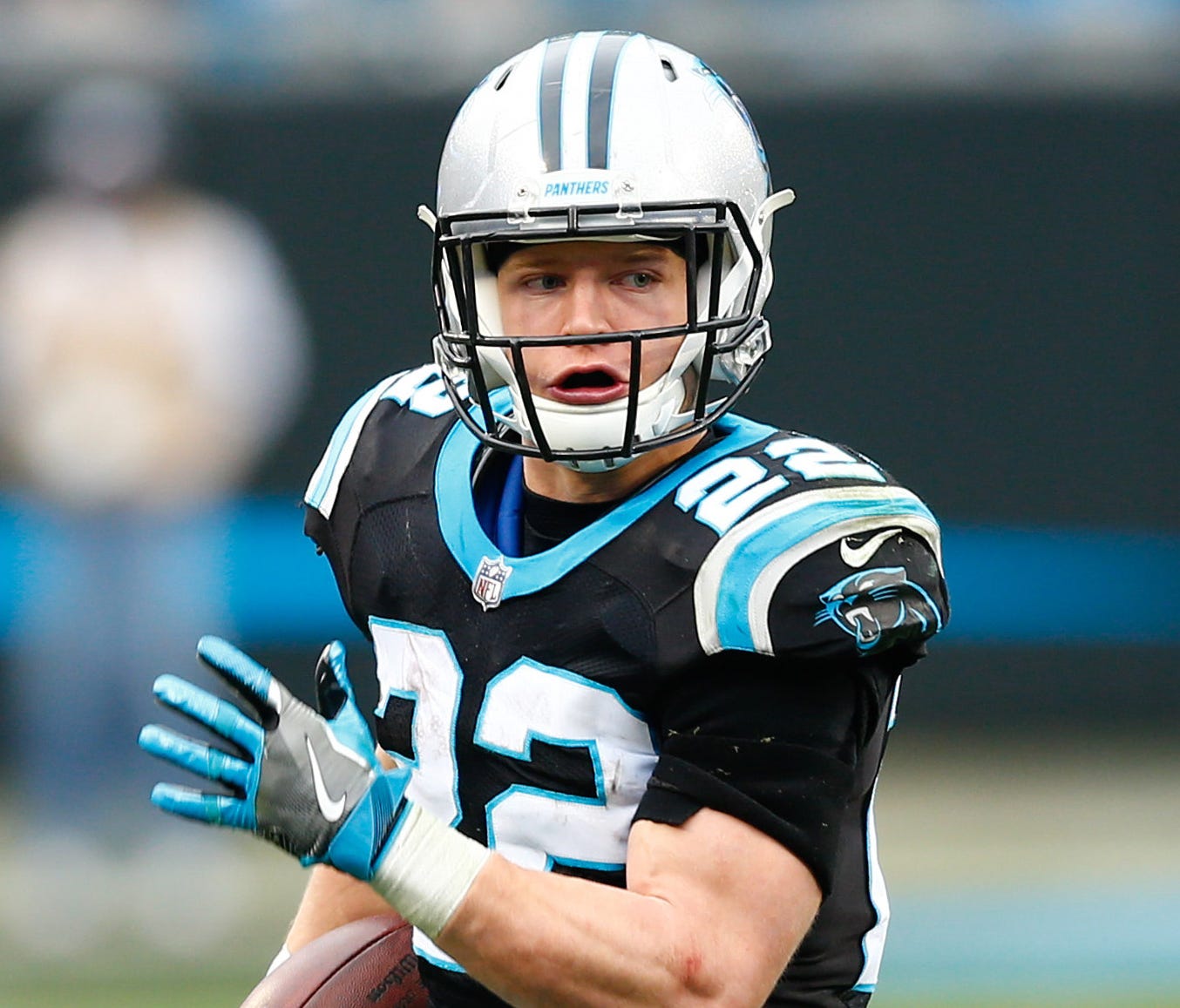 Panthers running back Christian McCaffrey helped save a hiker after a fall at Castle Rock, Colo.