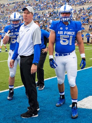 Livonia native Ron Vanderlinden (left) is now the inside linebackers coach at Air Force Academy.