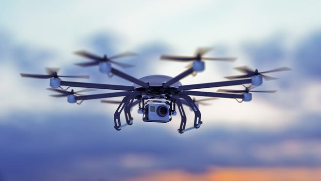 Photo illustration of a drone.