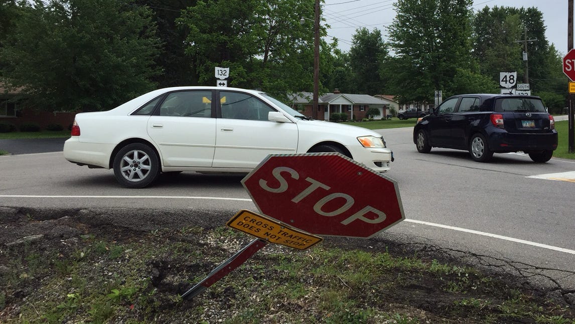 Here's your sign: Watch out for truck running over NKY stop signs