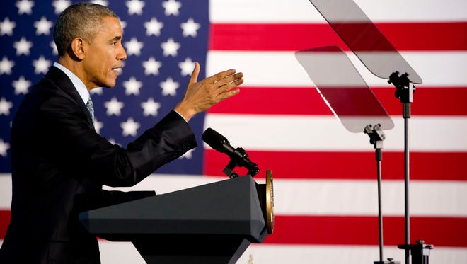 President Barack Obama speaks about the economy and the middle class, Wednesday at the City Club of Cleveland.