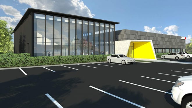 Zund America Inc. plans to build its new headquarters at 8142 S. Sixth St. The building features a unique modern styling.