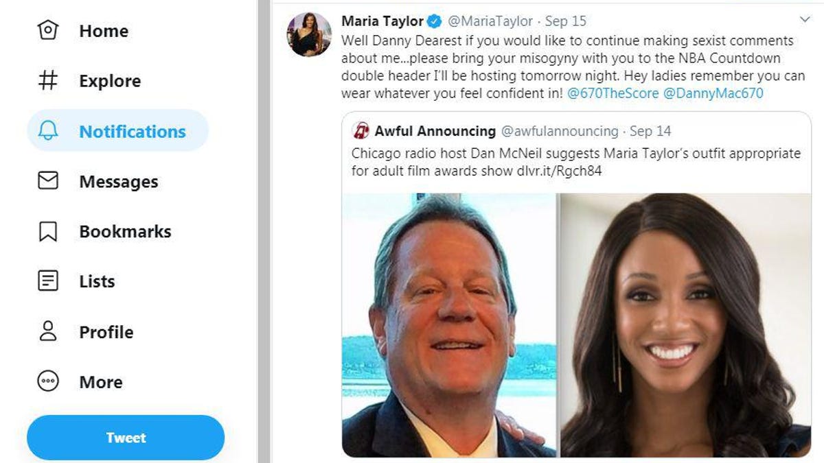 After Tweet About Espn Reporter Maria Taylor S Attire Chicago Radio Host Fired