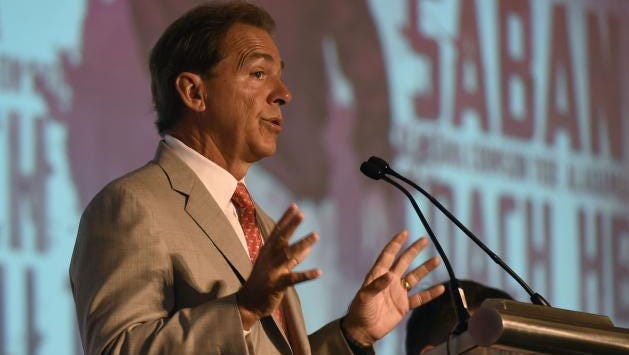 When asked if he'd consider playing UAB in the future, Nick Saban says its not his decision on who Alabama plays.