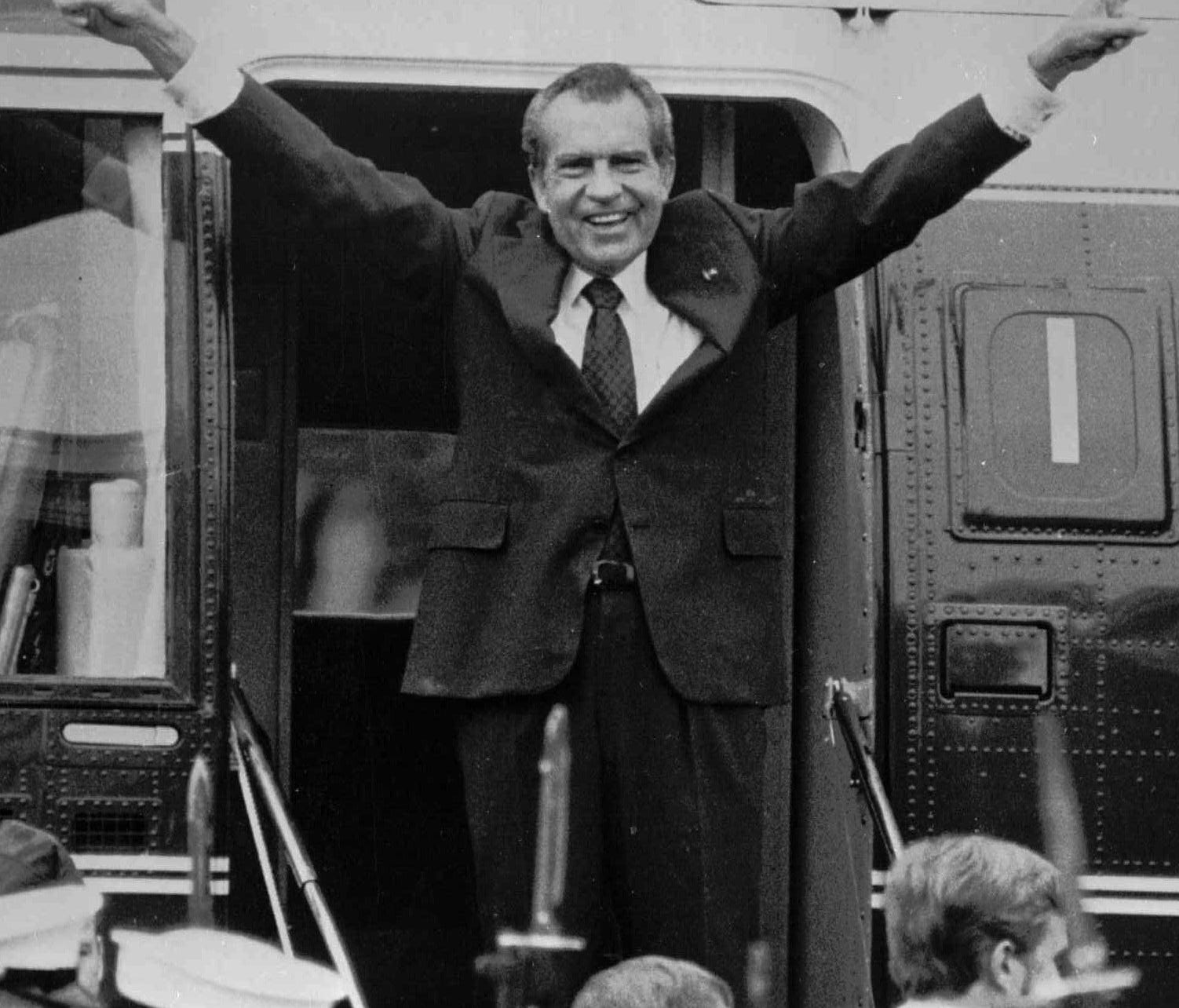 President Richard Nixon on Aug. 9, 1974, the day he left the White House.