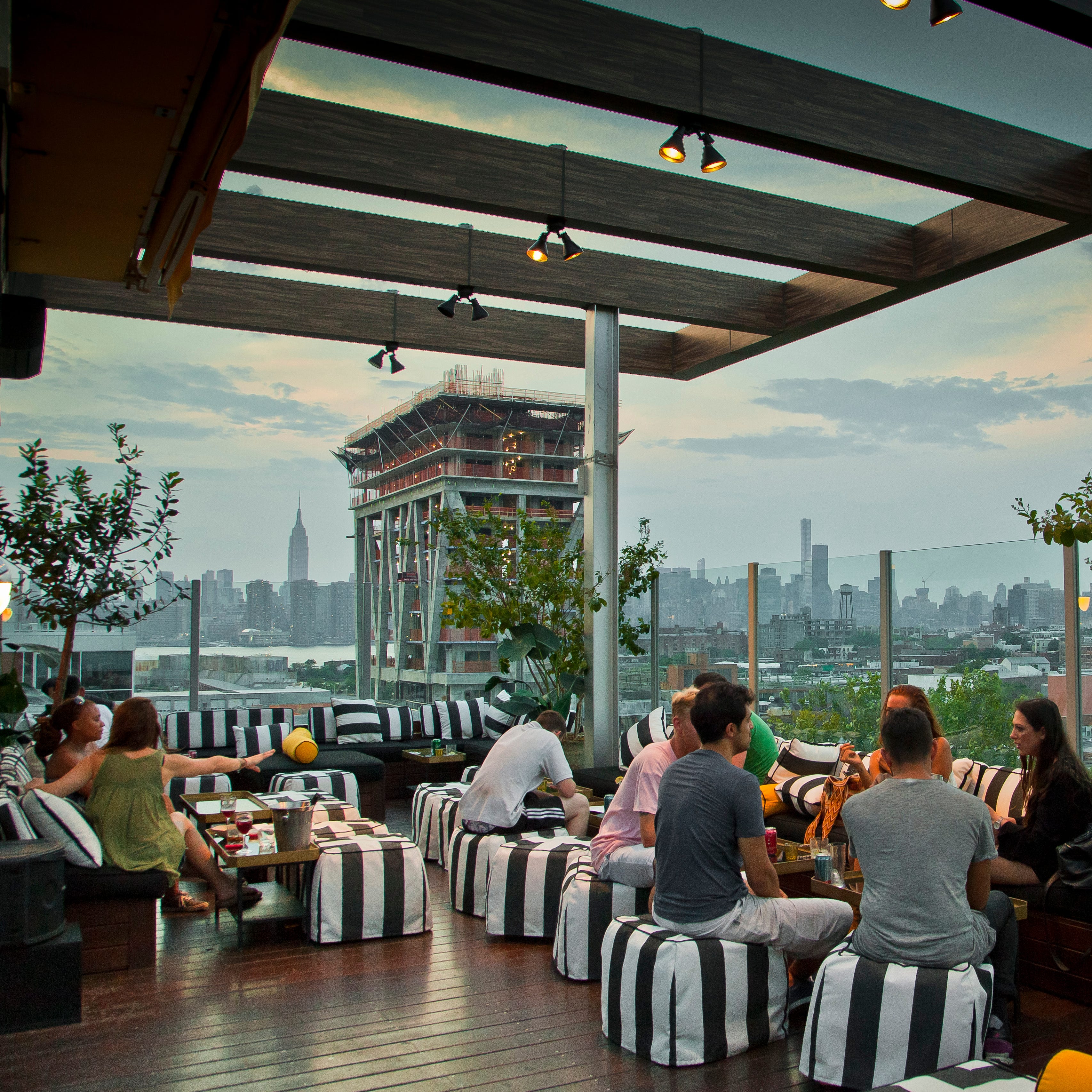 McCarren Hotel & Pool offers a rooftop bar in Brooklyn's Williamsburg neighborhood with food and cocktails.
