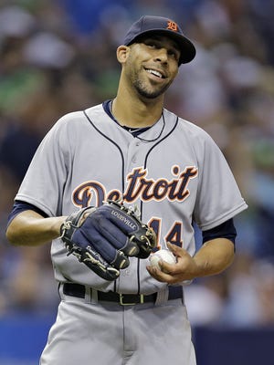 David Price looks up after the Rays' Curt Casali hits his second home run of the game Tuesday night.